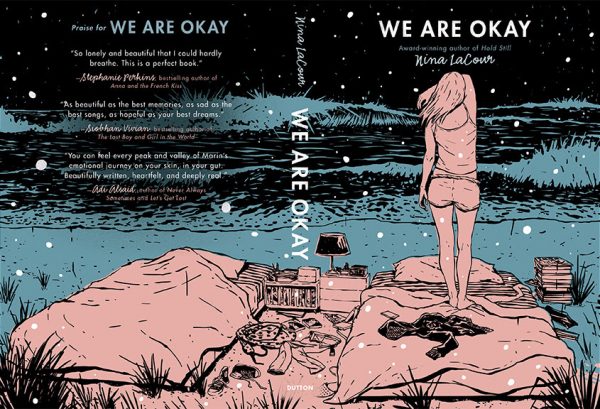 We Are Okay by Nina LaCour front and back cover spread