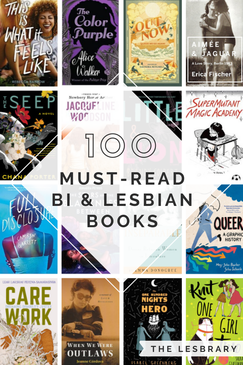 100 Must-Read Bi and Lesbian Books graphic