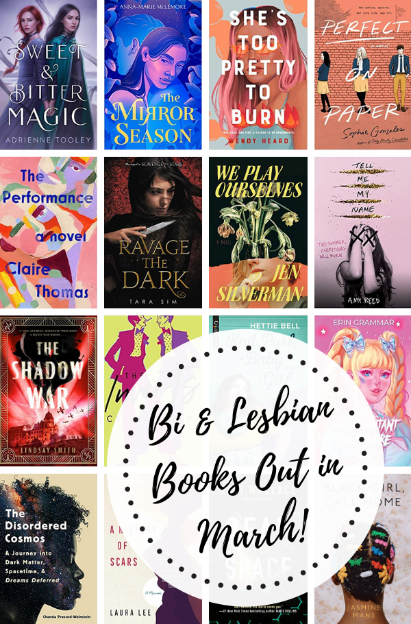 Bi and Lesbian Books Out in March cover collage