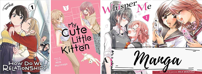a collage of the covers listed with the text Manga