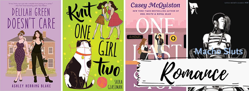 a collage of the covers listed with the text Romance