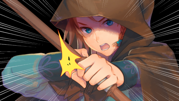 an illustration of Robin shooting an arrow